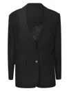 Prada Single-breasted Wool Blazer In Black