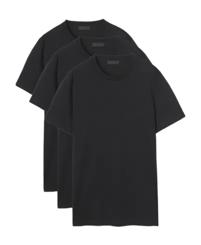 Prada Three-piece Cotton Knitted T-shirt In Black