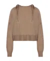 Prada Tie-fastening Knitted Cashmere Jumper In Nude