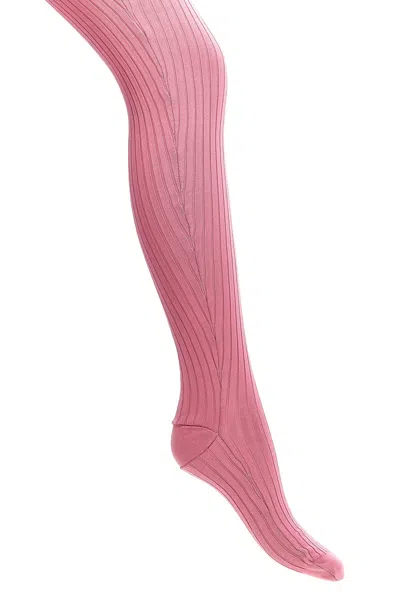 Prada Tights 'ribbed' In Pink