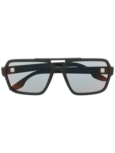 Prada Tinted Navigator Sunglasses In Black