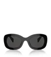Prada Dark Grey Oval Ladies Sunglasses Pr A13s 1ab5s0 54 In Black