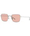 Prada Titanium Rectangular Men's Sunglasses, Pr 54ws In Satin Titanium