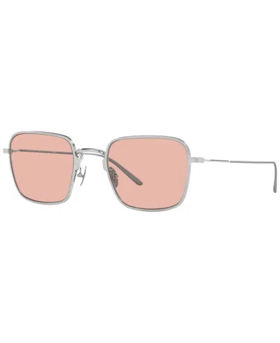 Prada Titanium Rectangular Men's Sunglasses, Pr 54ws In Satin Titanium