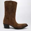 Prada Brown Suede Boots In Brown