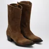 Prada Texan Suede Boots Boots And Ankle Boots Brown