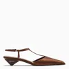 Prada Brown Satin Slingback Pumps