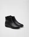 Prada Mens Black Toblach High Top Leather Ankle Boots Eur 43 / 9 Uk In Black