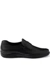 Prada Leather Loafers With Rubber Sole In Black