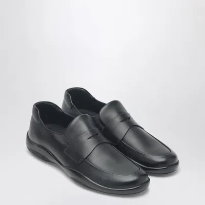 Prada Toblach Leather Loafers In Black