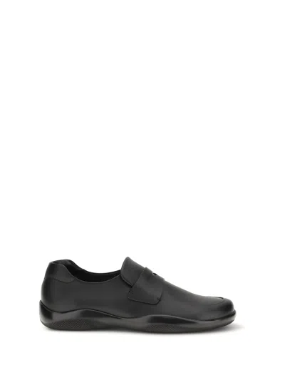 PRADA TOBLACH LEATHER LOAFERS