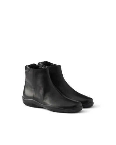 Prada Toblach Nappa Leather Booties In Black
