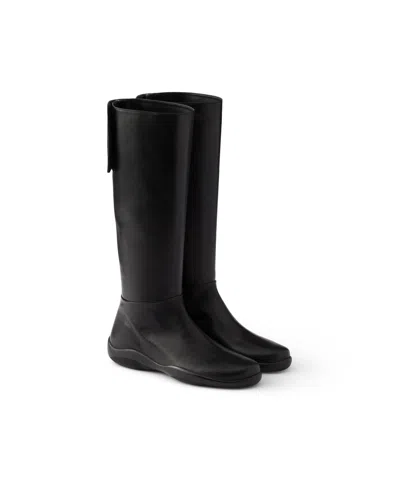 Prada Toblach Nappa Leather Boots In Black