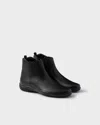 Prada Mens Black Toblach High Top Leather Ankle Boots Eur 43 / 9 Uk In Black