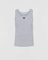 Prada Triangle-logo Striped Tank Top