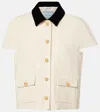 Prada Velvet-collar Jacket In Neutral