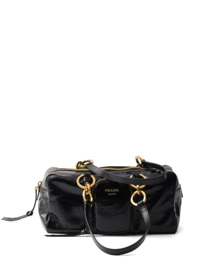 Prada Top Case Bags In Black
