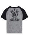 Prada Logo Intarsia Knit Top In Grey