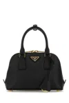 Prada Zip-up Top Handle Bag In Black