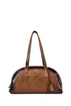 Prada Medium Bowling Bag In Vintage Leather In Brown
