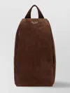 Prada Top Handle Luxe Suede Backpack