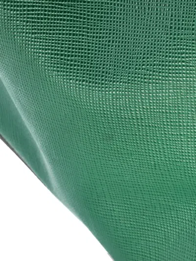 Pre-owned Prada Top Handle Saffiano Leather Small Bucket Bag In Green