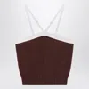 Prada Knitwear With Adjustable Straps And Contrast Trim In Brown