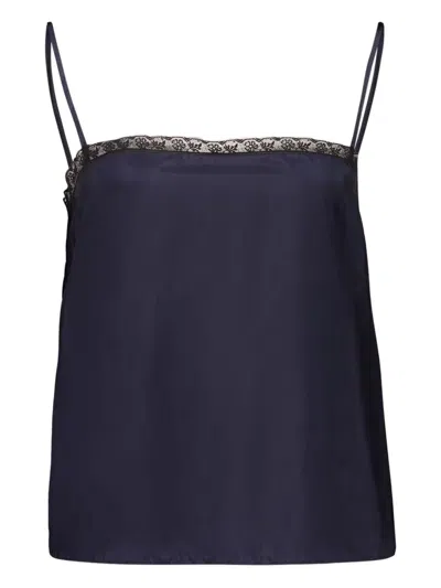 Prada Top Mit Spitzendetails In Blue