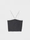 Prada Cashmere-wool Knit Crop Tank Top In Multi
