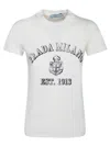 Prada Stamped Logo Crew Neck T-shirt In White