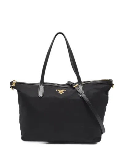 Pre-owned Prada Top-zip Tote Bag In Black
