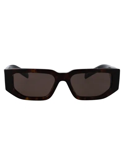 Prada Tortoise Acetate Sunglasses In Black