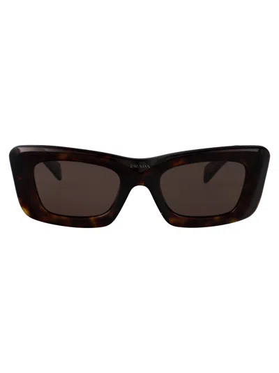 Prada Tortoise Acetate Sunglasses In Brown