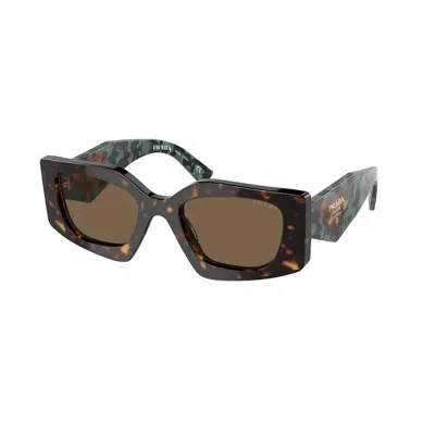 Prada Tortoise Acetate Sunglasses For Women In Brown
