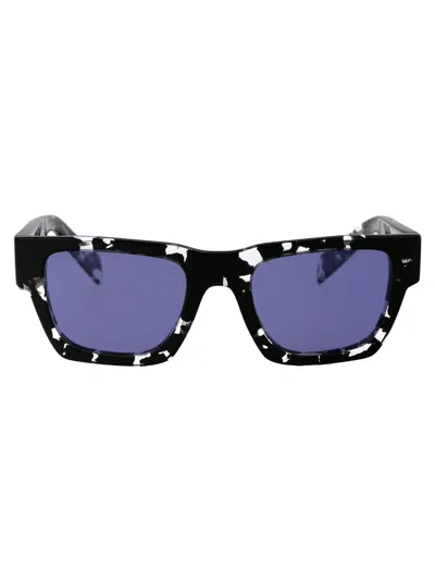 Prada Tortoise Black Crystal Acetate Sunglasses In Blue