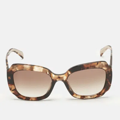 Pre-owned Prada Tortoise Brown Gradient Spr 16y Butterfly Sunglasses