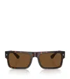 Prada Tortoiseshell Acetate Rectangular Sunglasses In Black