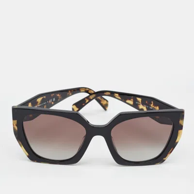 Pre-owned Prada Tortoiseshell Brown Gradient Spr 15w Frame Square Sunglasses