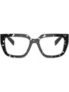 Prada Womens Brown Pr A10v Pillow-frame Acetate Optical Glasses In Black