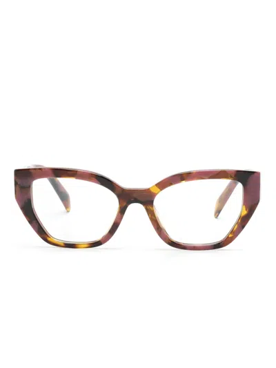 Prada Tortoiseshell Cat-eye Glasses In Pink
