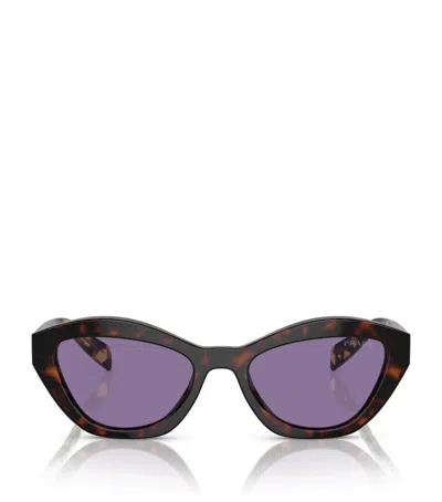 Prada Womens Brown Pr A02s Butterfly-frame Acetate Sunglasses In Black