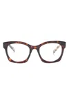 Prada Tortoiseshell D-frame Glasses In Brown