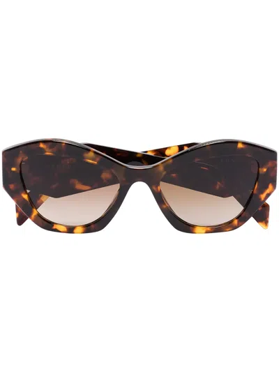 Prada Tortoiseshell-effect Cat-eye Frame Sunglasses In Brown