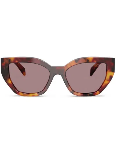 Prada Tortoiseshell-effect Cat-eye Sunglasses In Brown