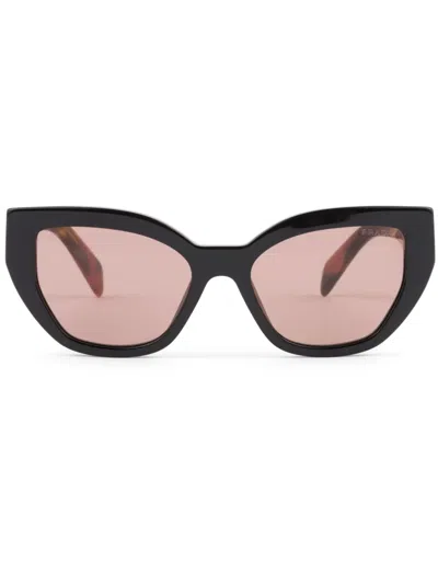 Prada Pr A09s Acetate Cate Eye Sunglasses In Black