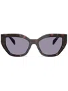 Prada Tortoiseshell-effect Cat-eye Sunglasses In Multi