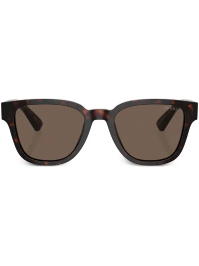 PRADA TORTOISESHELL-EFFECT D-FRAME SUNGLASSES