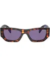 Prada Tortoiseshell-effect Geometric Sunglasses In Purple