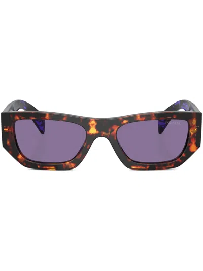 Prada Tortoiseshell-effect Geometric Sunglasses In Purple