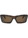 Prada Tortoiseshell-effect Logo Sunglasses In Braun